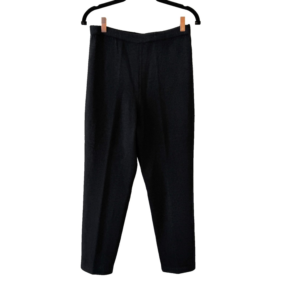 St John Collection Knit Pants Womens 8 Black Pull On Old Money Office Capsule